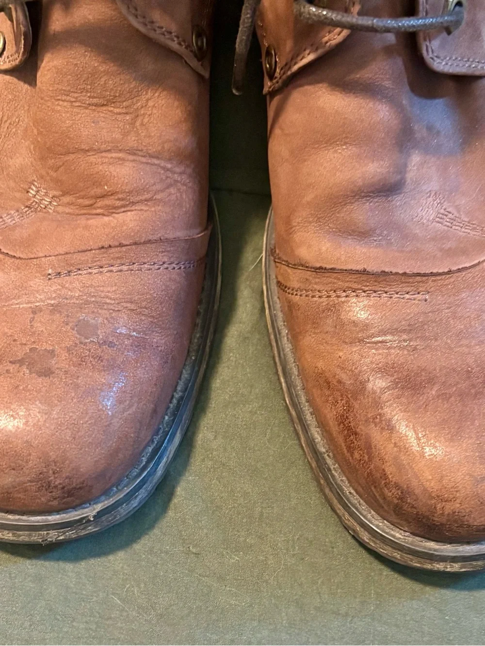 Donald J. Pliner Men's Bruce Cognac Brown Leather Lace-Up Zip Combat Boots